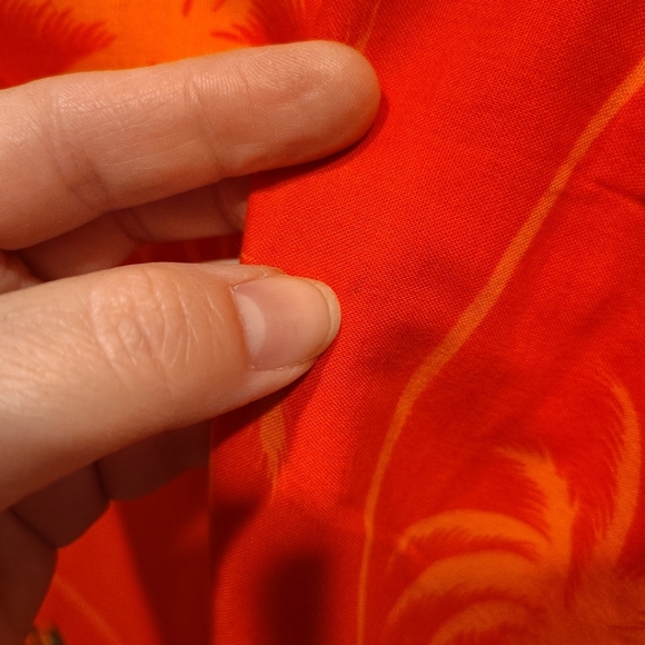 Tiki Palm Orange Embellished Tropical Print Sleeveless Midi Dress Sz L Beach - Picture 7 of 7